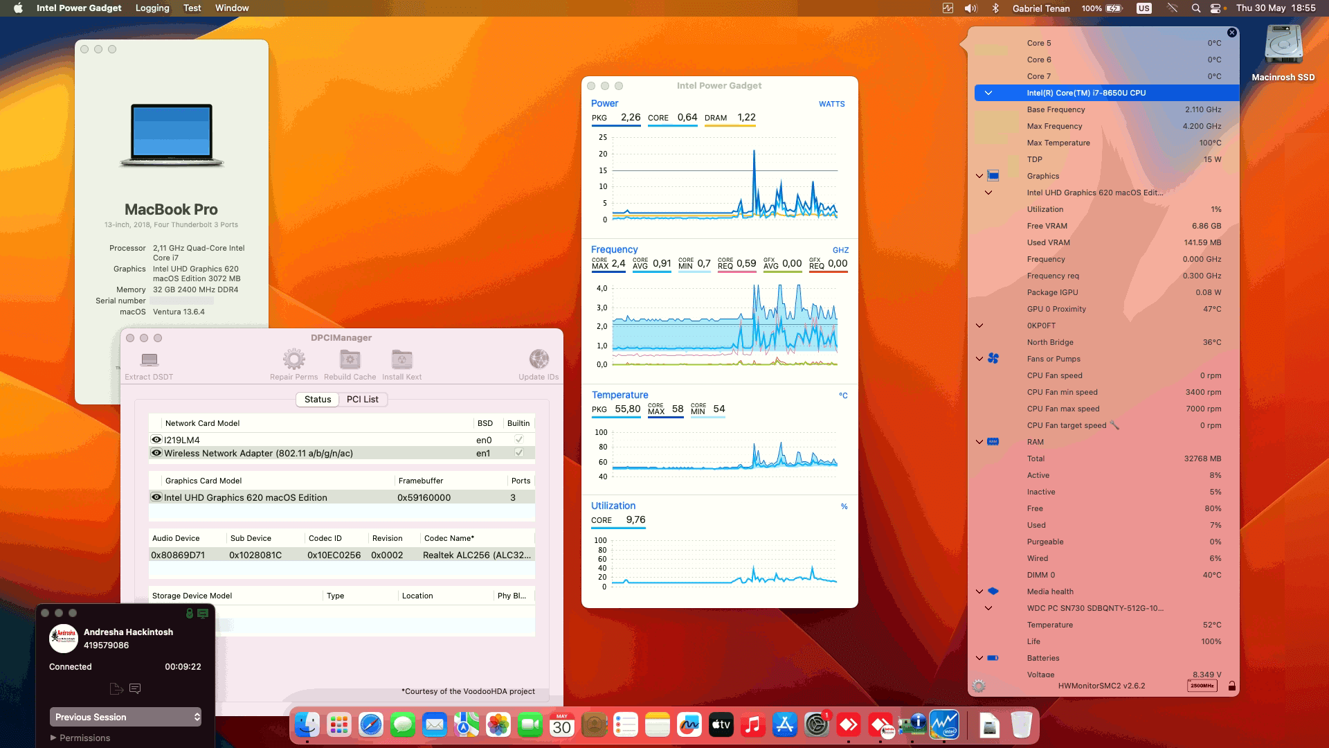 Success Hackintosh macOS Ventura 13.6.4 Build 22G513 in Dell Latitude 7490 Touchscreen